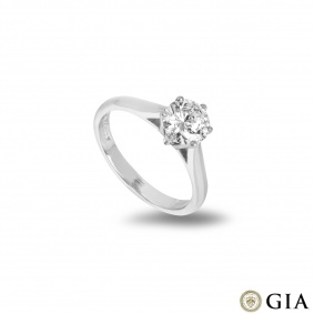 Platinum Round Brilliant Cut Diamond Ring 1.00ct D/IF